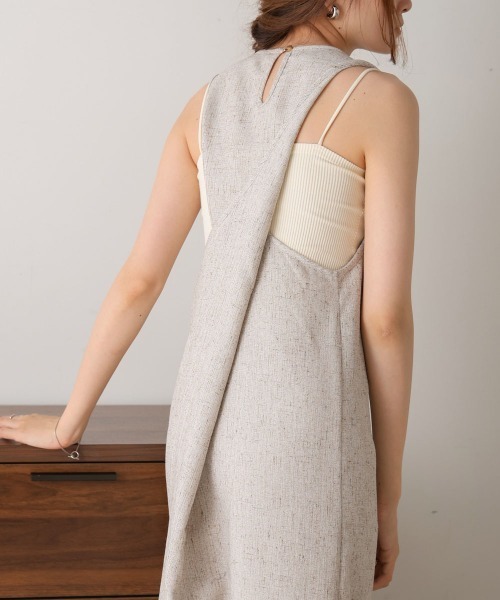 Bab（バブ）の「【セットアップ対応】バッククロスアメスリロングワンピース（ワンピース・レディース・ベージュ/アイボリー/ブルー/ライトグレー・S/M）」の9枚目の写真