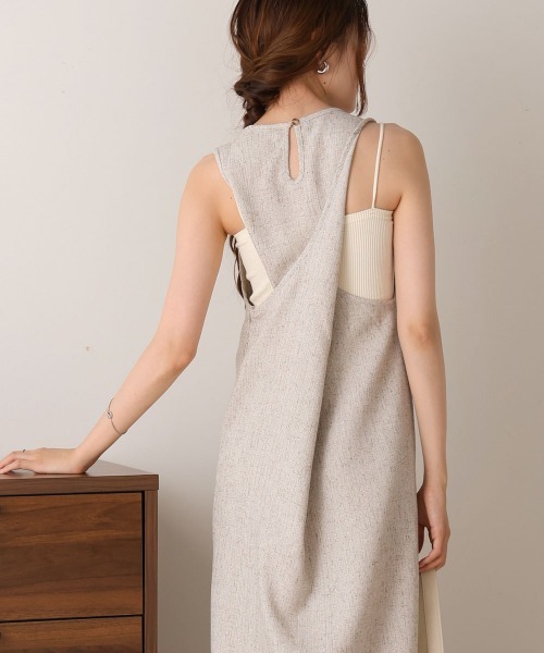 Bab（バブ）の「【セットアップ対応】バッククロスアメスリロングワンピース（ワンピース・レディース・ベージュ/アイボリー/ブルー/ライトグレー・S/M）」の12枚目の写真