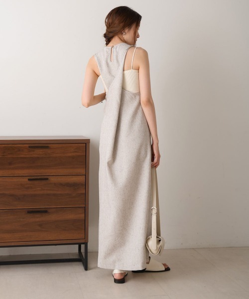 Bab（バブ）の「【セットアップ対応】バッククロスアメスリロングワンピース（ワンピース・レディース・ベージュ/アイボリー/ブルー/ライトグレー・S/M）」の13枚目の写真