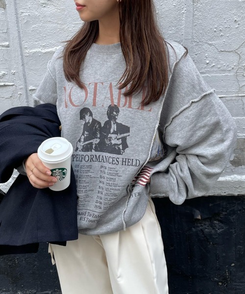 リメイクロックスウェットトップス《洗濯機で洗える》（Tシャツ/カットソー）｜ENIM BY VICKY（エニムバイビッキー）