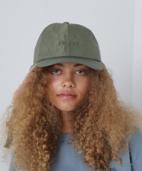AVIREX（アヴィレックス）の「《直営店限定》BOA QUILTING FLIGHT CAP/ボアキルティン グフライトキャップ（キャップ・レディース・ブラック/オリーブ・F）」の5枚目の写真