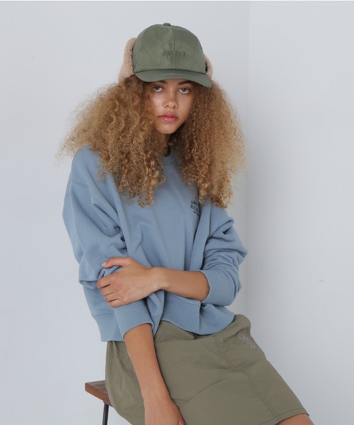 AVIREX（アヴィレックス）の「《直営店限定》BOA QUILTING FLIGHT CAP/ボアキルティン グフライトキャップ（キャップ・レディース・ブラック/オリーブ・F）」の7枚目の写真