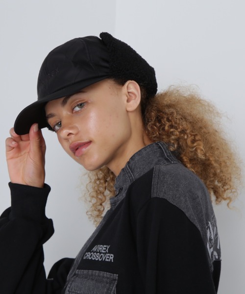 AVIREX（アヴィレックス）の「《直営店限定》BOA QUILTING FLIGHT CAP/ボアキルティン グフライトキャップ（キャップ・レディース・ブラック/オリーブ・F）」の10枚目の写真
