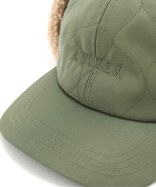 AVIREX（アヴィレックス）の「《直営店限定》BOA QUILTING FLIGHT CAP/ボアキルティン グフライトキャップ（キャップ・レディース・ブラック/オリーブ・F）」の18枚目の写真