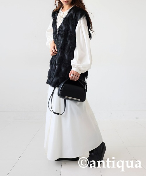 antiqua(アンティカ)の「フリンジベスト(ベスト・レディース・ブラック・ONESIZE)」の2枚目の写真
