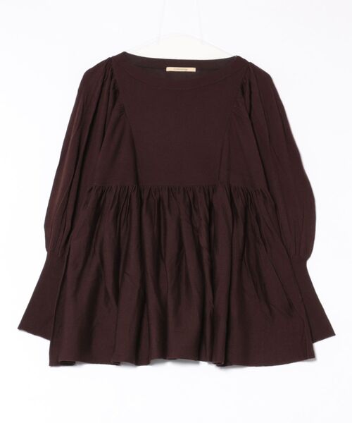 Curensology(カレンソロジー)の「Curensology(カレンソロジー)/ギャザーニットプルオーバー(ニット/セーター・レディース・ホワイト/レッド/グレー/ネイビー/ブラウン系その他・FREE)」の3枚目の写真