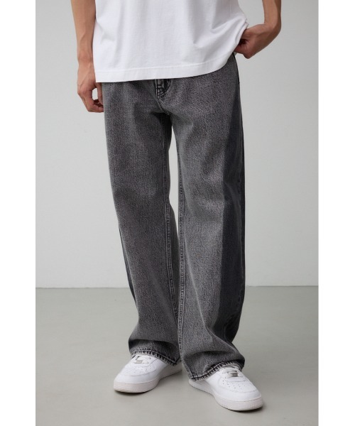 AZUL by moussy（アズールバイマウジー）の「AZUL DENIMサークルブリーチワイド（デニムパンツ・メンズ・ライトブラック/ライトブルー・MEDIUM/LARGE）」の2枚目の写真