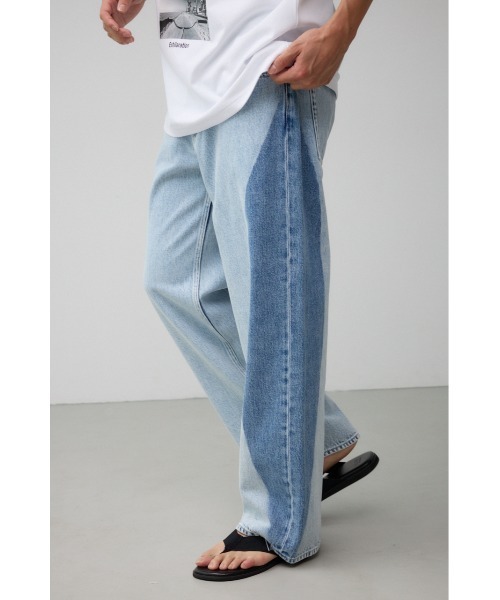 AZUL by moussy（アズールバイマウジー）の「AZUL DENIMサークルブリーチワイド（デニムパンツ・メンズ・ライトブラック/ライトブルー・MEDIUM/LARGE）」の11枚目の写真