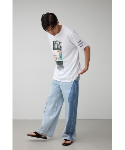 AZUL by moussy（アズールバイマウジー）の「AZUL DENIMサークルブリーチワイド（デニムパンツ・メンズ・ライトブラック/ライトブルー・MEDIUM/LARGE）」の9枚目の写真