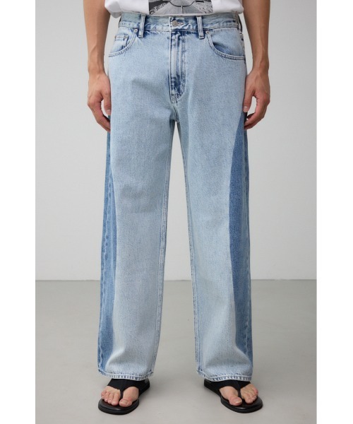 AZUL by moussy（アズールバイマウジー）の「AZUL DENIMサークルブリーチワイド（デニムパンツ・メンズ・ライトブラック/ライトブルー・MEDIUM/LARGE）」の7枚目の写真