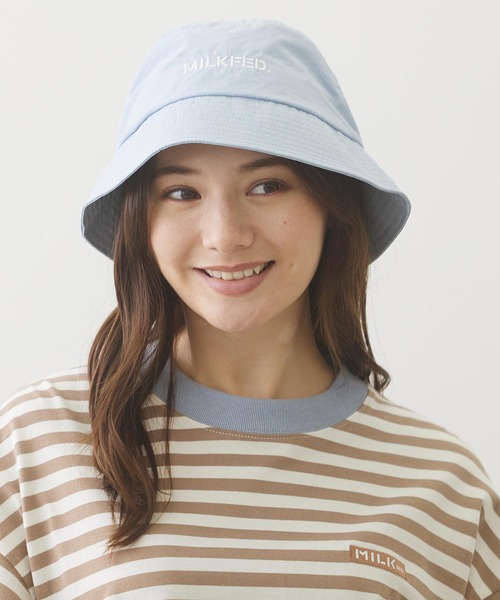 MILKFED.（ミルクフェド）の「STENCIL LOGO BUCKET HAT（ハット・レディース・ベージュ/ブラック/ライトブルー・ONE SIZE）」の14枚目の写真