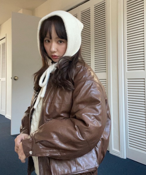 poiregnee(ポワニェ)の「2WAYボアカラージャケット(ブルゾン・レディース・ライトブルー/ブラック/ブラウン・FREE)」の13枚目の写真