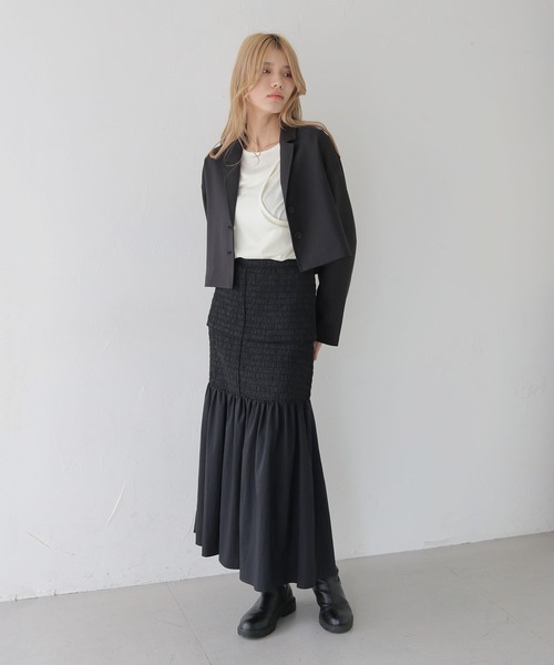 CLEIO(クレイオ)の「【CLEIO】クロップドテーラードジャケット/CROPPED TAILORED JACKET/922-12610(テーラードジャケット・レディース・ブラック/ライトベージュ/ライトオリーブ・FREE)」の22枚目の写真