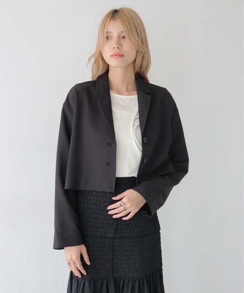 CLEIO(クレイオ)の「【CLEIO】クロップドテーラードジャケット/CROPPED TAILORED JACKET/922-12610(テーラードジャケット・レディース・ブラック/ライトベージュ/ライトオリーブ・FREE)」の16枚目の写真