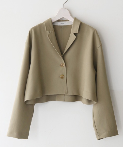 CLEIO(クレイオ)の「【CLEIO】クロップドテーラードジャケット/CROPPED TAILORED JACKET/922-12610(テーラードジャケット・レディース・ブラック/ライトベージュ/ライトオリーブ・FREE)」の9枚目の写真