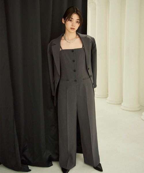 NATURAL BEAUTY BASIC(ナチュラルビューティーベーシック)の「◇シングルオーバージャケット(テーラードジャケット・レディース・チャコールグレー/キャメル・FREE)」の3枚目の写真
