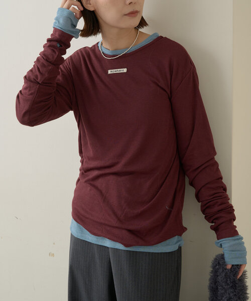 Omekashi（オメカシ）の「Nowhere シアーフライスプルオーバー（Tシャツ/カットソー・レディース・レッド系その他/ライトグレー/オレンジ/オフホワイト/ブルー/ブラック・FREE）」の5枚目の写真