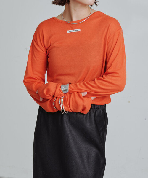 Omekashi（オメカシ）の「Nowhere シアーフライスプルオーバー（Tシャツ/カットソー・レディース・レッド系その他/ライトグレー/オレンジ/オフホワイト/ブルー/ブラック・FREE）」の6枚目の写真