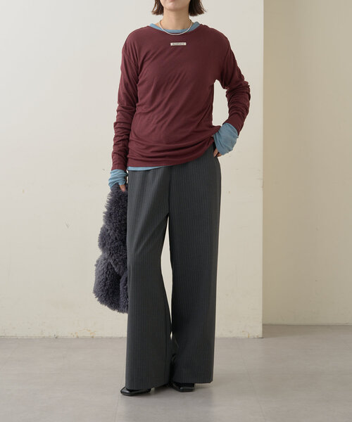 Omekashi（オメカシ）の「Nowhere シアーフライスプルオーバー（Tシャツ/カットソー・レディース・レッド系その他/ライトグレー/オレンジ/オフホワイト/ブルー/ブラック・FREE）」の9枚目の写真