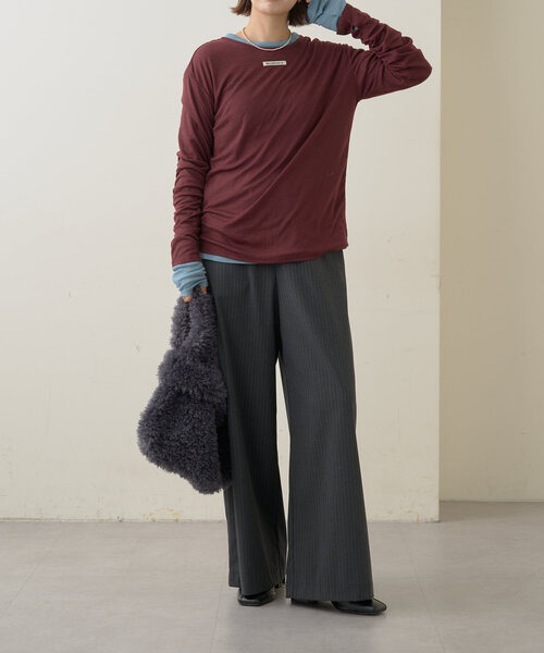 Omekashi（オメカシ）の「Nowhere シアーフライスプルオーバー（Tシャツ/カットソー・レディース・レッド系その他/ライトグレー/オレンジ/オフホワイト/ブルー/ブラック・FREE）」の10枚目の写真