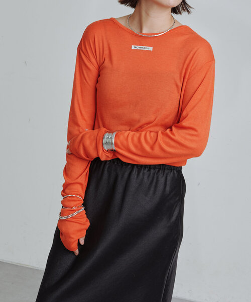 Omekashi（オメカシ）の「Nowhere シアーフライスプルオーバー（Tシャツ/カットソー・レディース・レッド系その他/ライトグレー/オレンジ/オフホワイト/ブルー/ブラック・FREE）」の22枚目の写真