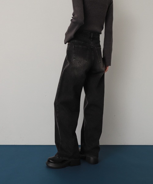 SENSE OF PLACE by URBAN RESEARCH(センスオブプレイスバイアーバンリサーチ)の「ロングレッグデニム(デニムパンツ・レディース・ライトインディゴブルー/ブラック・MEDIUM/SMALL)」の19枚目の写真