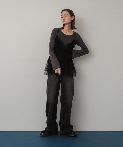 SENSE OF PLACE by URBAN RESEARCH(センスオブプレイスバイアーバンリサーチ)の「ロングレッグデニム(デニムパンツ・レディース・ライトインディゴブルー/ブラック・MEDIUM/SMALL)」の21枚目の写真