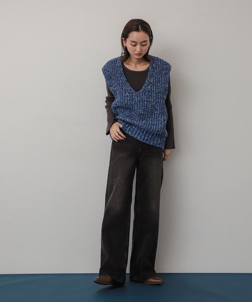 SENSE OF PLACE by URBAN RESEARCH(センスオブプレイスバイアーバンリサーチ)の「ロングレッグデニム(デニムパンツ・レディース・ライトインディゴブルー/ブラック・MEDIUM/SMALL)」の22枚目の写真