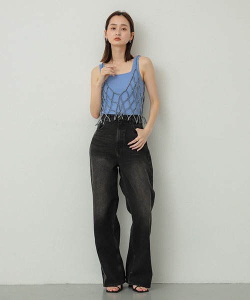 SENSE OF PLACE by URBAN RESEARCH(センスオブプレイスバイアーバンリサーチ)の「ロングレッグデニム(デニムパンツ・レディース・ライトインディゴブルー/ブラック・MEDIUM/SMALL)」の14枚目の写真