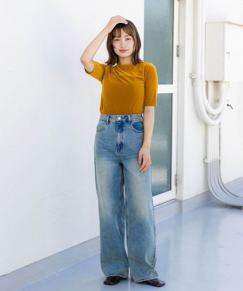 SENSE OF PLACE by URBAN RESEARCH(センスオブプレイスバイアーバンリサーチ)の「ロングレッグデニム(デニムパンツ・レディース・ライトインディゴブルー/ブラック・MEDIUM/SMALL)」の5枚目の写真