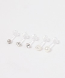 LAKOLE | パールビジュー樹脂ポストピアス5点セット / 139699(ピアス(両耳用))
