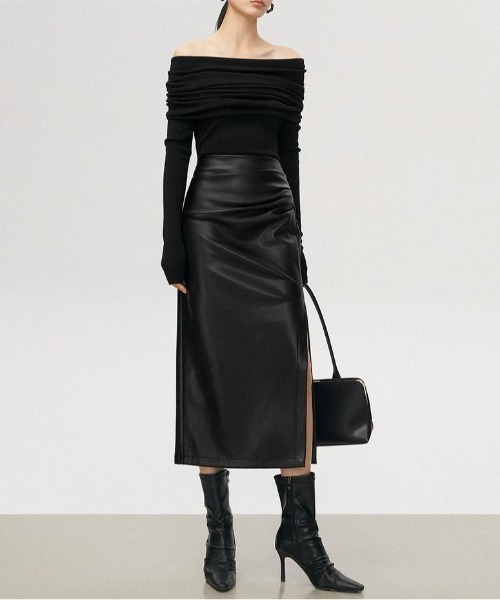 ketty cherie（ケティシェリー）の「オフショルニットトップス≪手洗い可能≫（ニット/セーター・レディース・ブラック/チャコールグレー・M）」の15枚目の写真