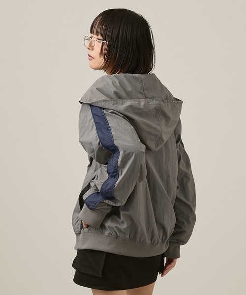 ♢レディース♢ ブリーフィング ブルゾン サイドロゴ ネイビー サイズL