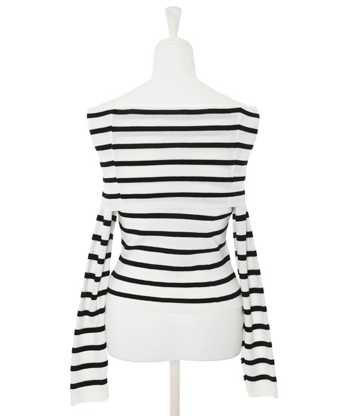 Narcissus（ナルシス）の「【Narcissus】ボーダーオフショルトップス（Tシャツ/カットソー・レディース・ホワイト/ブラック・FREE）」の11枚目の写真