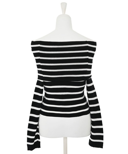 Narcissus（ナルシス）の「【Narcissus】ボーダーオフショルトップス（Tシャツ/カットソー・レディース・ホワイト/ブラック・FREE）」の13枚目の写真