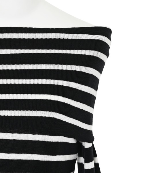 Narcissus（ナルシス）の「【Narcissus】ボーダーオフショルトップス（Tシャツ/カットソー・レディース・ホワイト/ブラック・FREE）」の14枚目の写真