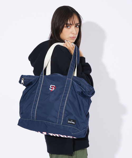 SPALDING（スポルディング）の「【SPALDING / スポルティング】 COLLEGE TOTE BAG（トートバッグ・メンズ・ワイン/ネイビー/ブラック・フリー）」の3枚目の写真