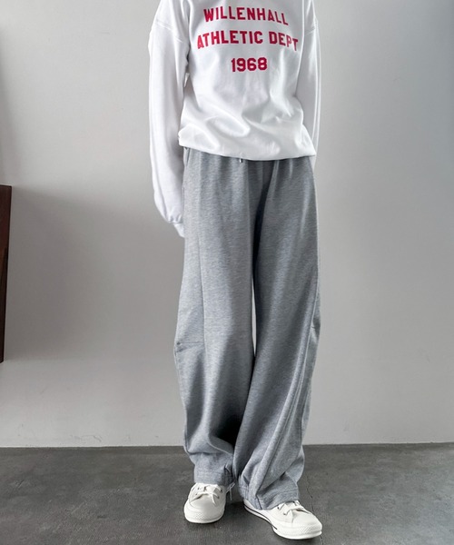 Doux archives（ドゥアルシーヴ）の「カーブスウェットパンツ（スウェットパンツ・レディース・グレー/ブラウン/ネイビー・38）」の2枚目の写真