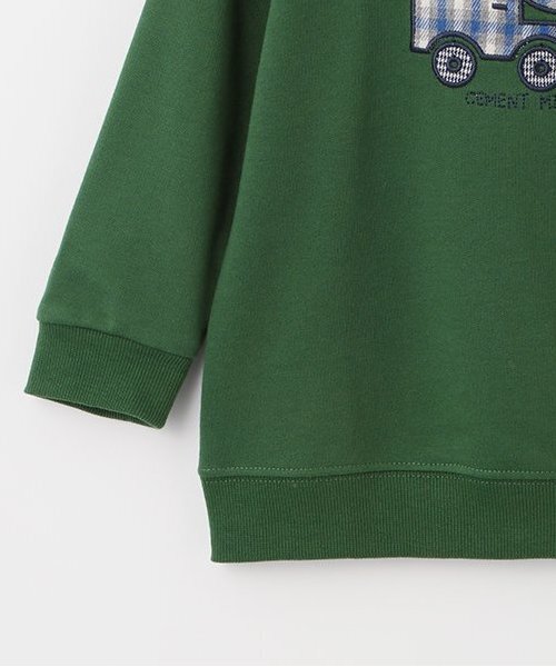 Love&Peace&Money（ラブアンドピースアンドマネー）の「【人気商品再入荷】【直営店で取り扱い無し】働く車アップリケトレーナー（スウェット・キッズ・モカ/グリーン・80ｃｍ/90cm/100cm/110cm/120cm/130cm）」の8枚目の写真