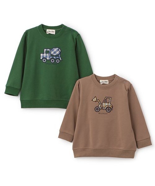 Love&Peace&Money（ラブアンドピースアンドマネー）の「【人気商品再入荷】【直営店で取り扱い無し】働く車アップリケトレーナー（スウェット・キッズ・モカ/グリーン・80ｃｍ/90cm/100cm/110cm/120cm/130cm）」の11枚目の写真