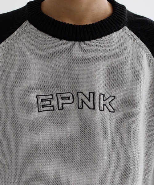 [25 NEW/韓国人気] Sinoon★Flower Raglan Knit★ラグランニット MUSINSA公式 | SINOON Flower Raglan Knit (Navy)