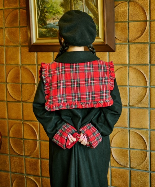 kutir（クティール）の「【クティールとレトロ】チェックボウタイ襟付きマルチウェイステンカラーコート（ステンカラーコート・レディース・オフホワイト/ネイビー/レッド/ブラック・FREE）」の14枚目の写真