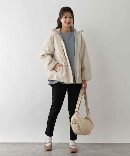 GLOBAL WORK Smile Seed Store(グローバルワーク スマイルシードストア)の「エアサーマルフードブルゾン/116026(ブルゾン・レディース・アイボリー/ブラック・SMALL/LARGE/X-LARGE/MEDIUM)」の3枚目の写真