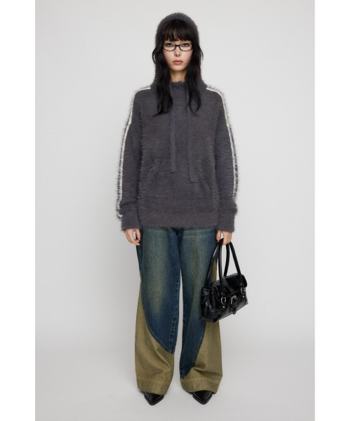 LAGUA GEM(ラグアジェム)の「SIDE LINE HOODIE ニット(ニット/セーター・レディース・チャコールグレー/ブラック/ライトグレー・FREE)」の11枚目の写真