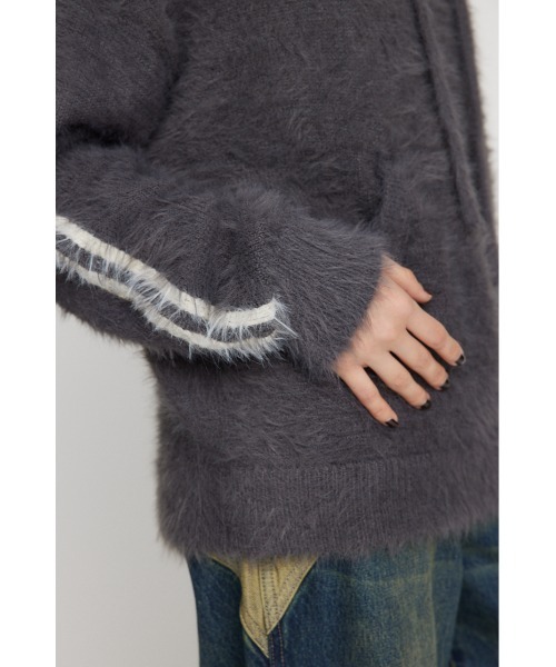 LAGUA GEM(ラグアジェム)の「SIDE LINE HOODIE ニット(ニット/セーター・レディース・チャコールグレー/ブラック/ライトグレー・FREE)」の16枚目の写真