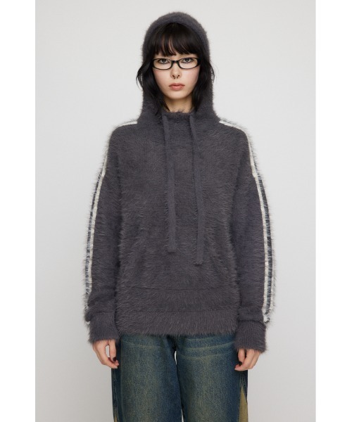 LAGUA GEM(ラグアジェム)の「SIDE LINE HOODIE ニット(ニット/セーター・レディース・チャコールグレー/ブラック/ライトグレー・FREE)」の20枚目の写真