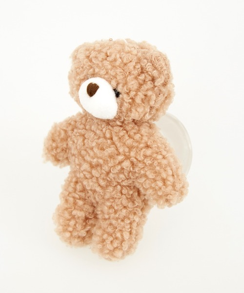 スマホスタンドくま(ベージュ×ホワイト)