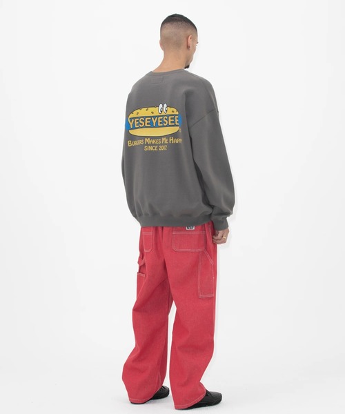 さらに100円引き◆YESEYESEE◆Y.E.S Burger Set Sweatshirt MUSINSA公式 | YESEYESEE Y.E.S Burger Set Sweatshirt Light Grey