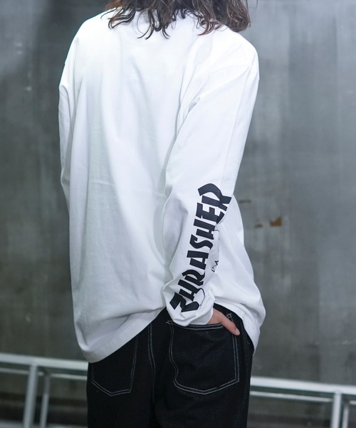 THRASHER(スラッシャー)の「THRASHERSKATE AND DESTROY emb L/S T-SHIRTS/スラッシャーリラックスシルエットブランドロゴスリーブプリント長袖Tシャツ(Tシャツ/カットソー・メンズ・ブラック/ホワイト・LARGE/MEDIUM/XX-LARGE/X-LARGE)」の9枚目の写真