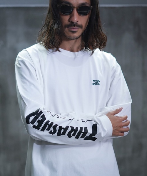 THRASHER(スラッシャー)の「THRASHERSKATE AND DESTROY emb L/S T-SHIRTS/スラッシャーリラックスシルエットブランドロゴスリーブプリント長袖Tシャツ(Tシャツ/カットソー・メンズ・ブラック/ホワイト・LARGE/MEDIUM/XX-LARGE/X-LARGE)」の8枚目の写真